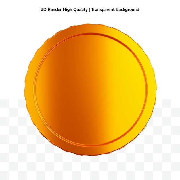 PSD vista frontal de moedas de ouro isoladas na ilustração de renderização 3d