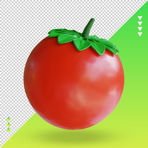 Vista frontal de renderização de tomate vegetal 3d