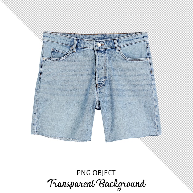 PSD vista frontal de shorts jeans femininos casuais isolados