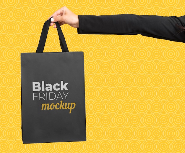 PSD vista frontal do mock-up do conceito black friday