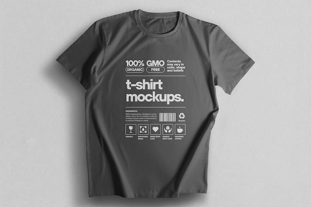 Vista frontal do modelo PSD de modelo de camiseta casual editável