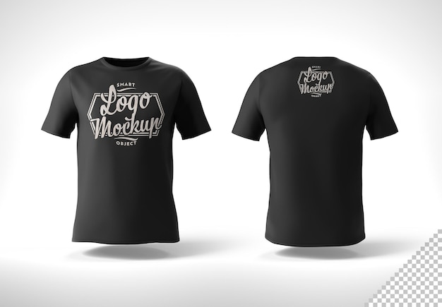 Vista frontal e traseira de duas camisas Mockup