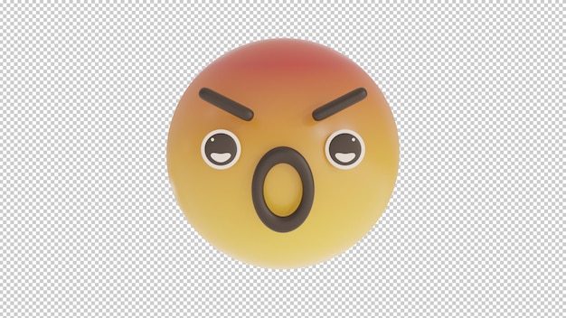 PSD vista frontal emoji enojado png