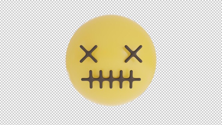 PSD vista frontal emoji muerto png