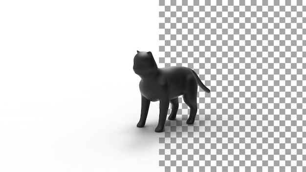 Vista frontal del gato 3d render