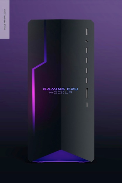 Vista frontal de la maqueta de CPU para juegos
