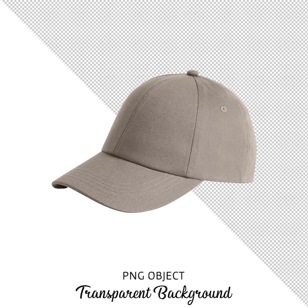 PSD vista frontal de la maqueta de gorra unisex marrón básica aislada