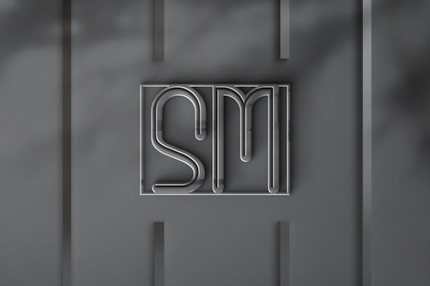 Vista frontal de maqueta de logotipo de signo de marca de lujo