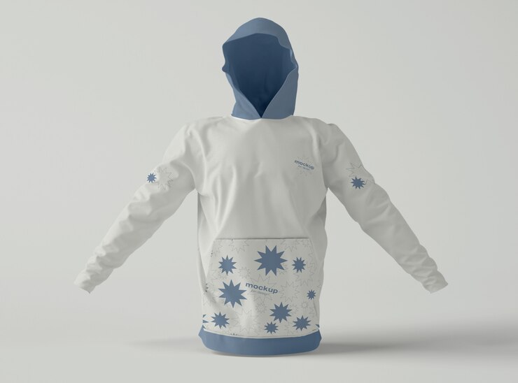 PSD vista frontal de la maqueta de la sudadera con capucha