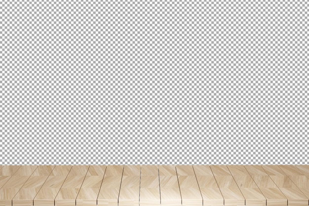 PSD vista frontal de la mesa de madera render 3d aislado