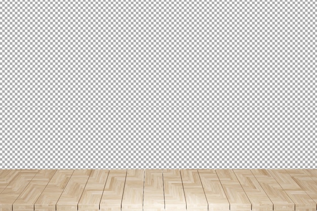 Vista frontal de la mesa de madera render 3d aislado