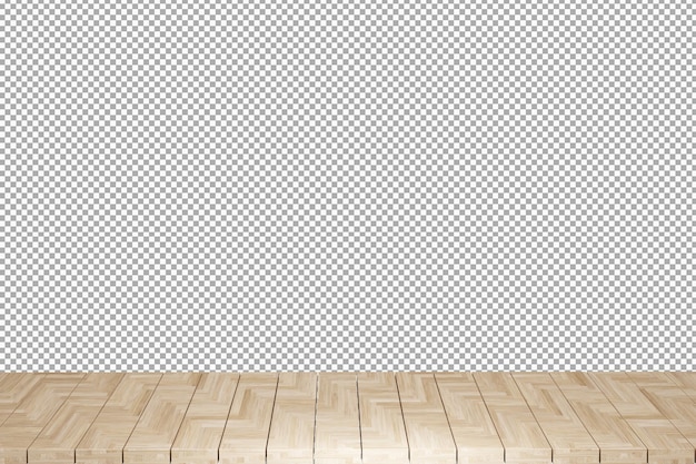 PSD vista frontal de la mesa de madera render 3d aislado