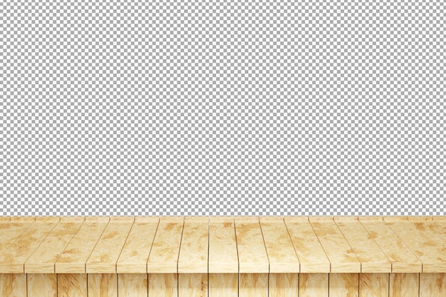 Vista frontal de la mesa de madera render 3d aislado