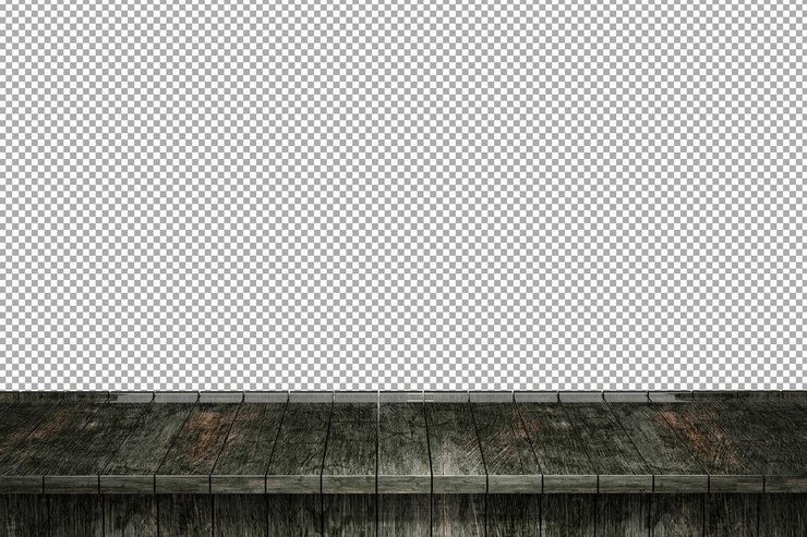 PSD vista frontal de la mesa de madera render 3d aislado