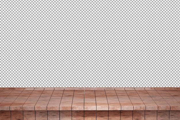 Vista frontal de la mesa de madera render 3d aislado