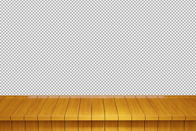 Vista frontal de la mesa de madera render 3d aislado