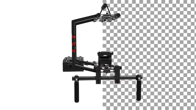 Vista frontal de la plataforma de la cámara sin sombra 3d render