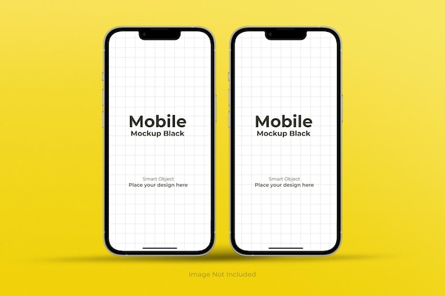 Vista frontal realista de smartphone móvel mockup de telefone preto