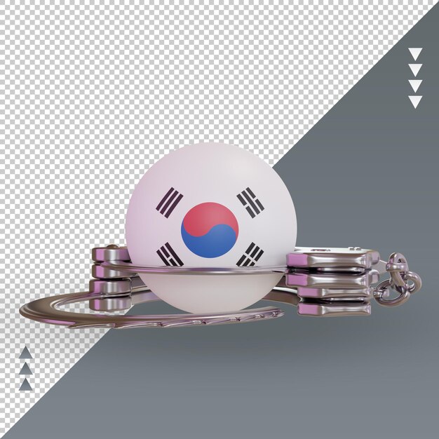 PSD vista frontal de renderizado de bandera de corea del sur de esposas 3d