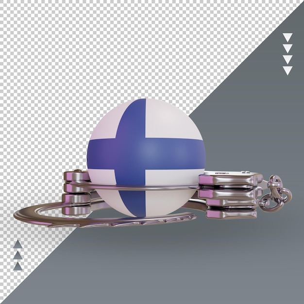 PSD vista frontal de renderizado de bandera de finlandia de esposas 3d