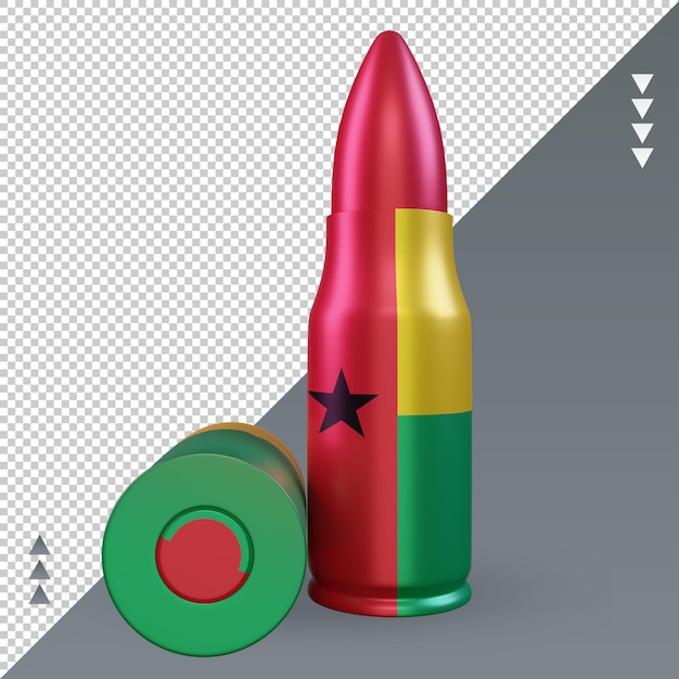 PSD vista frontal de renderizado de bandera de guinea de bala 3d