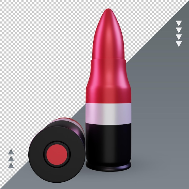 Vista frontal de renderizado de bandera de Yemen de bala 3d