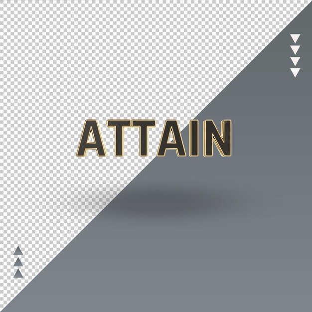 Vista frontal de renderizado de icono de oro negro 3d Lograr