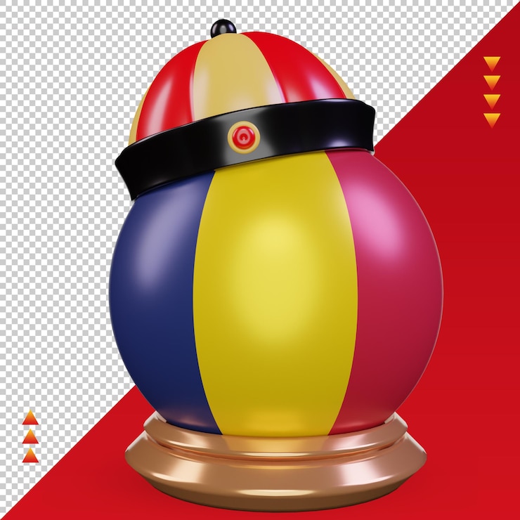 PSD vista frontal de la representación de la bandera de chad de año nuevo chino 3d