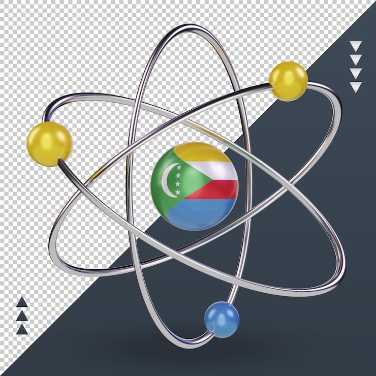 PSD vista frontal de la representación de la bandera de las comoras del día de la ciencia 3d