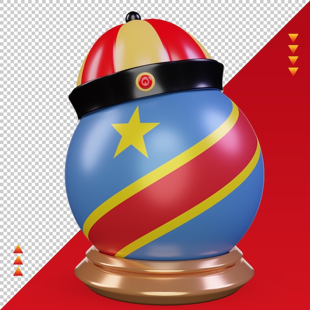 PSD vista frontal de la representación de la bandera del congo democrático de año nuevo chino 3d