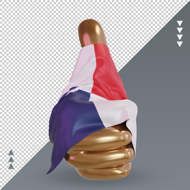 Vista frontal de la representación de la bandera de panamá del pulgar 3d