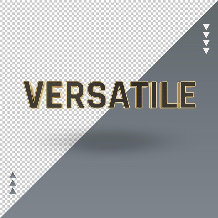 PSD vista frontal de representación de texto en oro negro versátil 3d