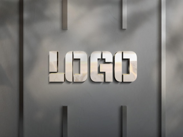 Vista frontale del mockup del logo del segno di branding di lusso