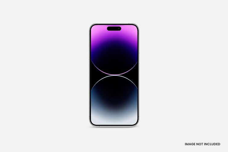 Vista frontale del mockup del telefono PSD