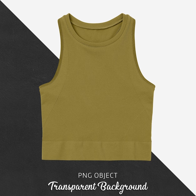 Vista frontale del mockup di crop top giallo