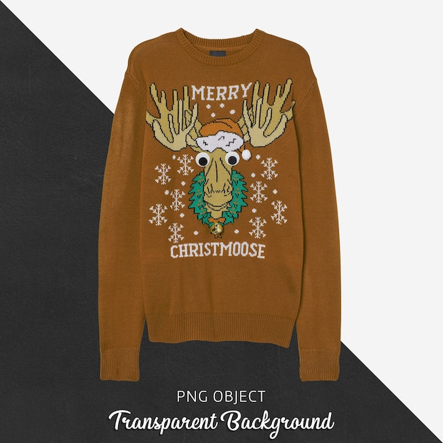 Vista frontale del mockup maglione unisex di Natale
