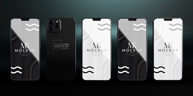 Vista frontale nuovo telefono collecion mock-up