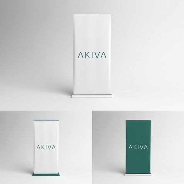 Vista frontale roll up mock up