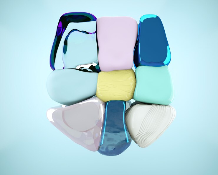 PSD vista frontale, sfondo astratto minimalista, colori pastello, rendering 3d
