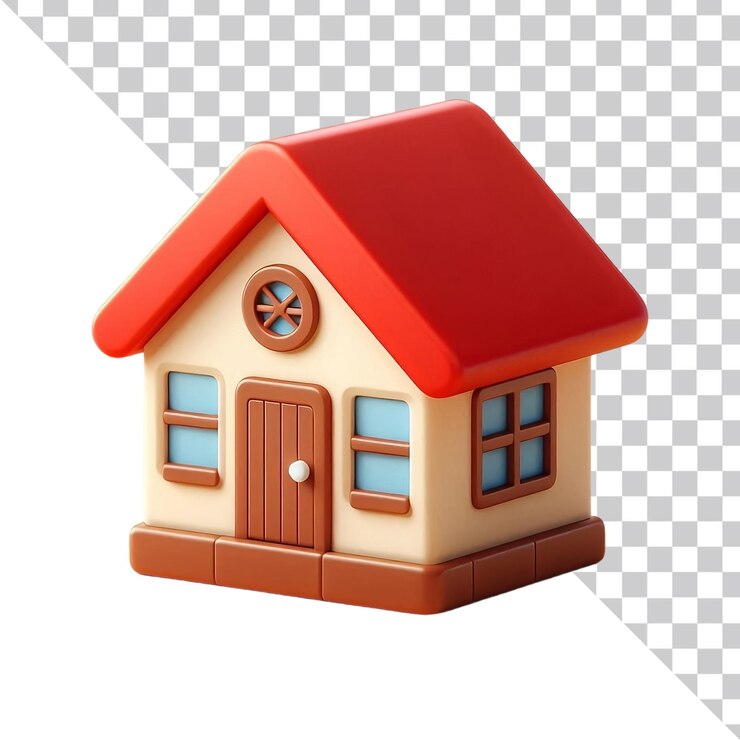 Vista del icono de la casa gráfica en 3D