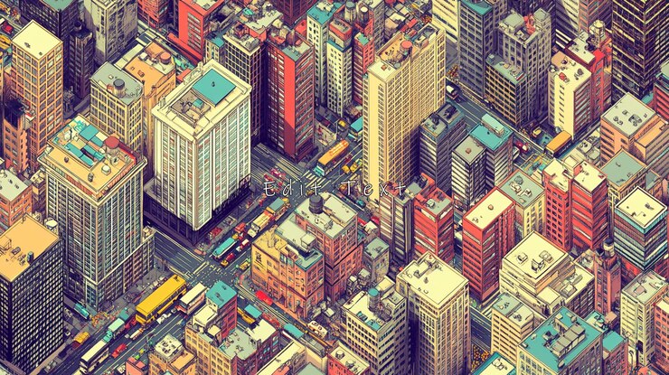 PSD vista isométrica de la ciudad edificios altos calles vehículos