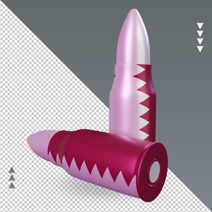 PSD vista izquierda de renderizado de bandera de qatar de bala 3d