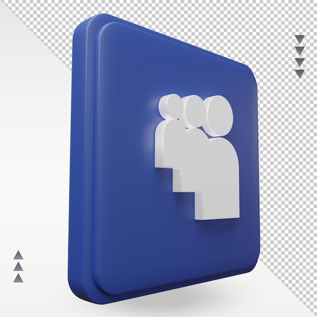 Vista izquierda de la representación del icono de Myspace de las redes sociales 3d