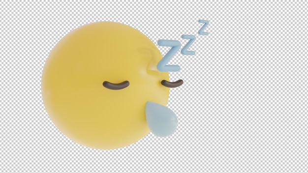 PSD vista lateral com sono 1 emoji png