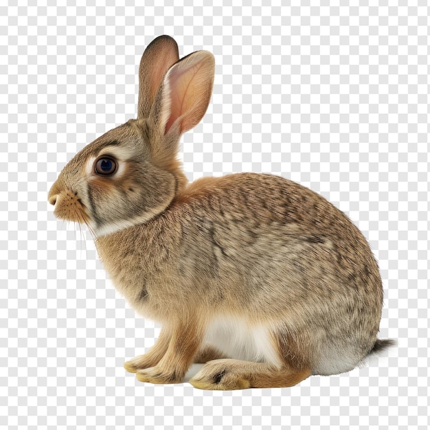 PSD vista lateral de un conejo en el fondo de transparencia psd