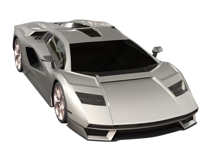PSD vista lateral delantera izquierda del supercoche 3d