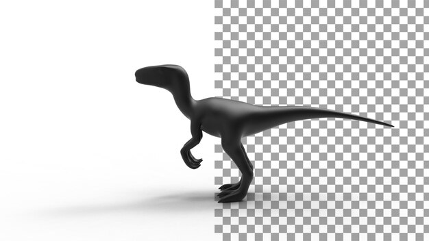Vista lateral del dinosaurio raptor 3D Render
