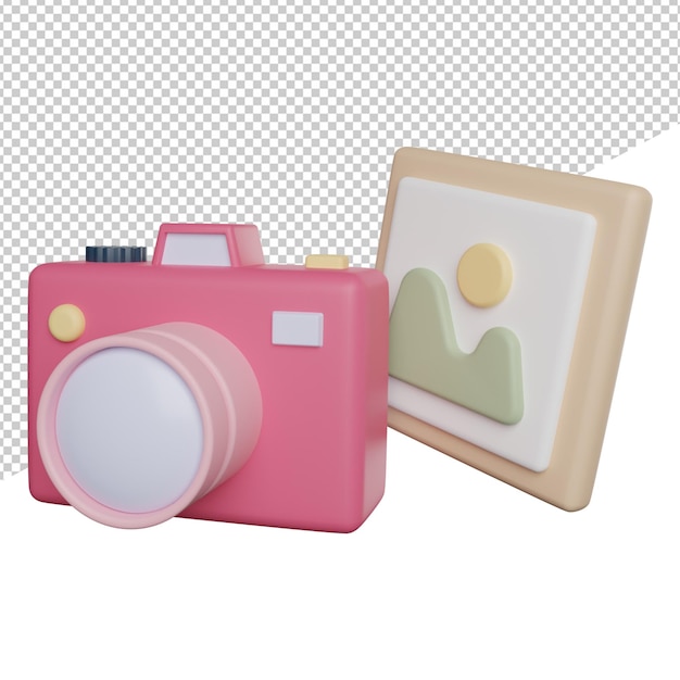 Vista lateral do equipamento de fotografia ícone de ilustração de renderização 3d png ou fundo transparente