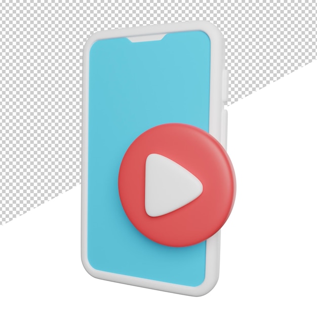 Vista lateral do Phone Media Player ilustração do ícone de renderização 3d em fundo transparente