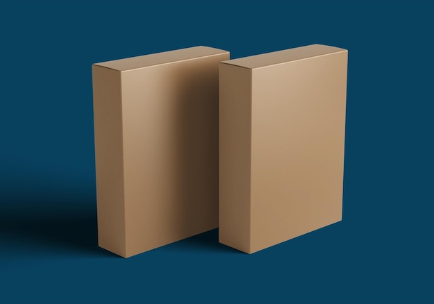Vista lateral de la maqueta del concepto de caja de embalaje simple